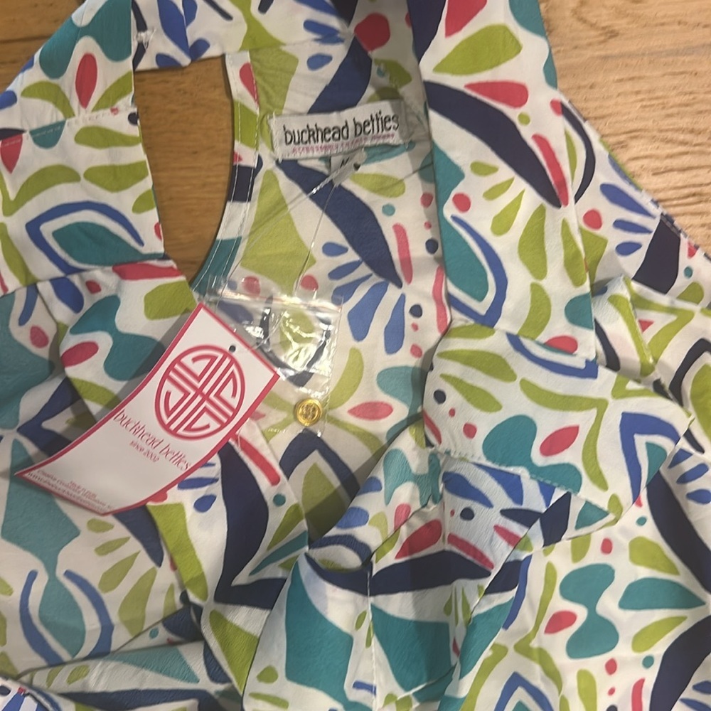 NWT Buckhead Betties Halter Dress | Colorful Preppy Shift Palm Beach Style - Picture 3 of 7